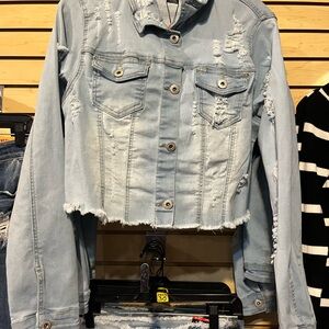 Distressed Light Blue Denim Jacket